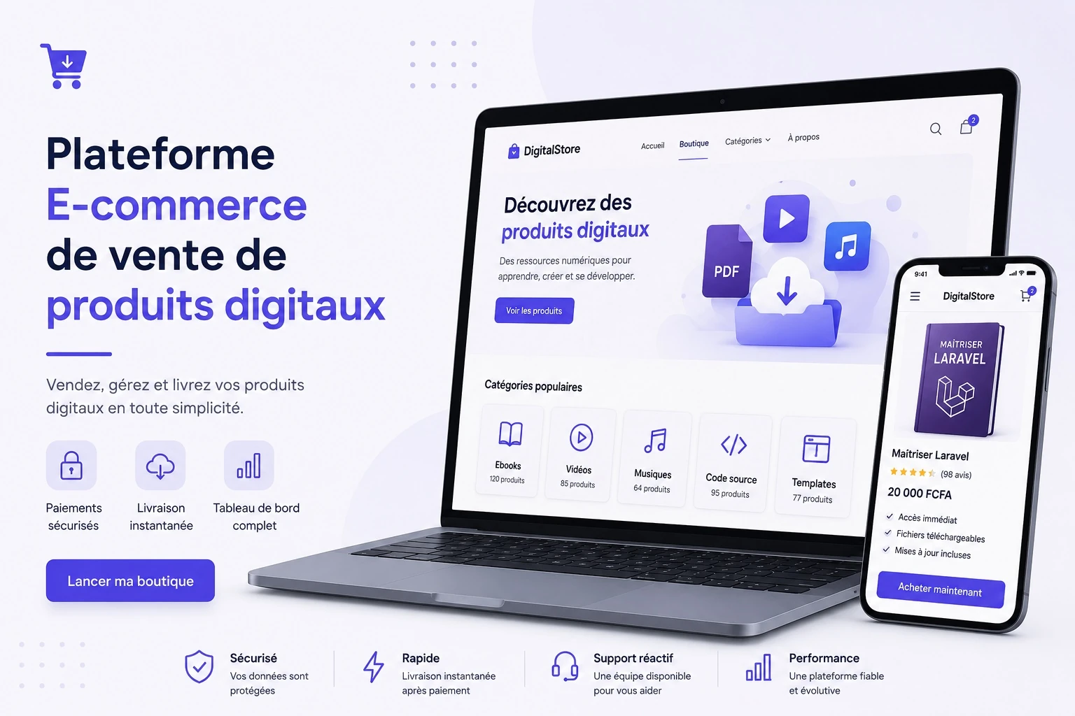 E-commerce vente de produits digitaux